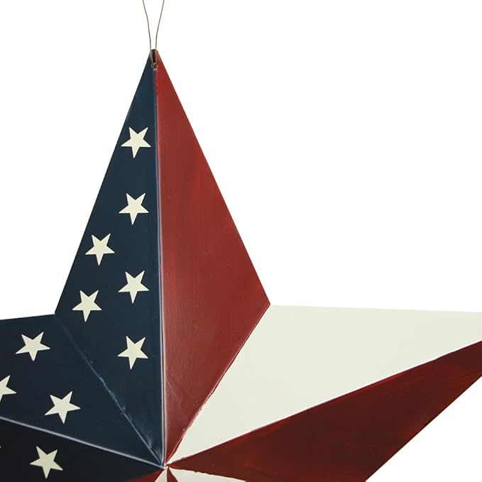 Linfevisi American Flag Star Yard Signs 27.5 Inch Metal Patriotic Barn Stars Garden Stakes US Flag Outdoor 4th of July Decorations Memorial Day Yard Art Lawn Ornaments Patio for Outside