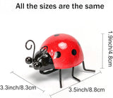 Cruis Cuka Cute Colorful Ladybug Metal Garden Decor, Set of 8 (4 Colors*2) Outdoor Yard Art, Lawn Ornaments, Fence & Patio Wall Sculptures, for Mom, Housewarming