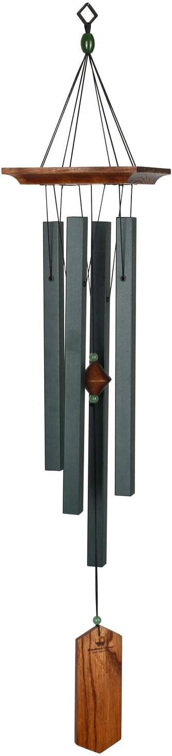 Woodstock Chimes Signature Collection, Woodstock Craftsman Chime, 33'' Evergreen Decor Designs Wind Chimes for Outdoor, Patio, Home or Garden Décor (CRCE)