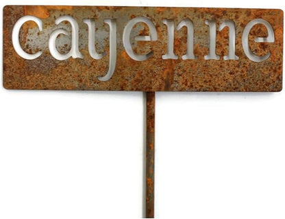 Classic Metal Garden Markers 19 Inches Tall (cayenne, Naturally Rusted)