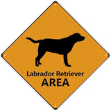 Caution Labrador Retriever Crossing XING Tin Sign Labrador Retriever Dog Area Warning Street Sign Labrador Retriever Novelty Caution Road Sign for Man Cave Yard Garage Porch 12x12in