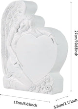 Personalized Memorial Garden Stones Angel Stones Engraved with Any Word - Outdoor Grave Markers Cemetery Stones Memorial Plaques with Angel Statue for Sympathy Gifts
