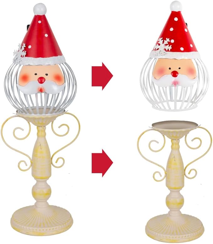 Santa Christmas Solar Lanterns for Outside,Solar Lanterns Outdoor Waterproof, Gift for Garden Pathway Yard Christmas Decorations