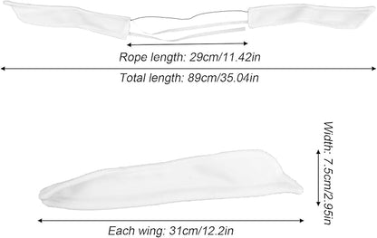 2pcs 23-25 Inch Poseable Goose Wings, White Porch Goose Wings Clothes Decorative Porch Statue Outfit Accessories for Outdoor Lawn Yard Garden Art Decoration