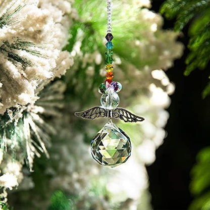 H&D HYALINE & DORA Crystal Guardian Angel Rainbow Makers Suncatchers with 30mm Ball Prism
