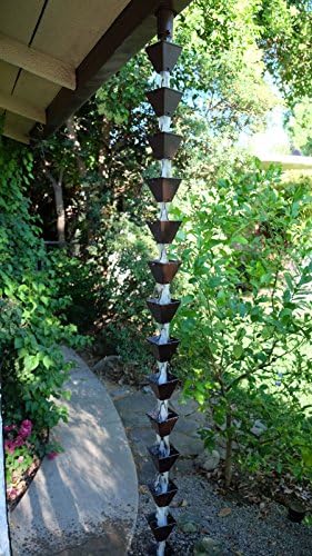 Nutshell Stores Medium Square Cups Rain Chain - Bronze - 20 Feet