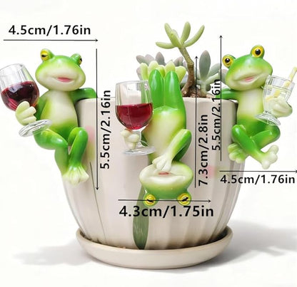 3-piece Fairy Garden Gnome Set, Beer-Drinking Gnome Resin Statue, Outdoor Decorative Item (Green)