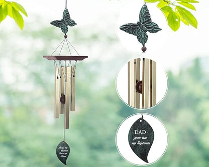 ASTARIN Personalized Wind Chimes for Father, Grandfather, Small Wind Chimes Outdoor, Hummingbird Wind Chime, Father's Day, Birthday Gift from Daughter, Son