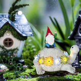 Solar Gnome Turtle Key Hider - Outdoor Garden Statue