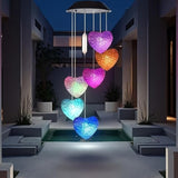 Solar Wind Chimes Outside Color Changing Lights,Solar Valentines Lights Outdoor,Valentine Solar Powered Lights,Garden Decor for Patio Yard Garden Home,Gifts for Women
