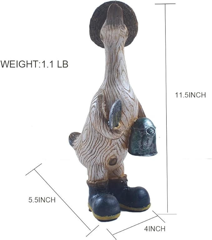 Garden Statues Duck Animal Cartoon Resin Cute Funny Cartoon Duck Garden Statues Indoor Outdoor Decorations Figurine Gift for Wedding Art Décor