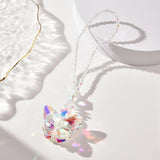 Butterfly Hanging Ornament for Car Decor Sun Catcher- Crystal Rain Bown Maker for Window Hanging - AB Colored Hanging Pendant for Home Garden