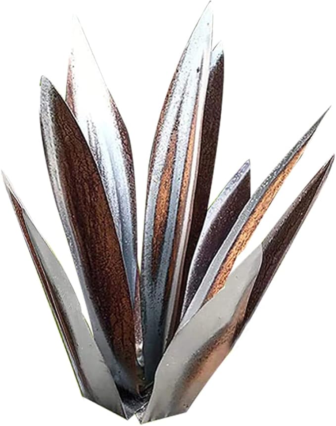 Tequila Rustic Sculpture,Rustic Hand Painted Metal Agave Plant,DIY Metal Plant Garden Yard Sculpture,Silver Tequila Rustic Sculpture Metal Agave Plant Iron Art Agave Sculpture Statue