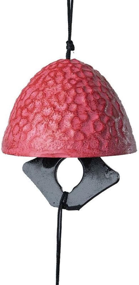 Japanese Sakura Ball Traditional Lucky Small Wind Chimes for Outside, Pink Iwachu Cast Iron Bless Temple Wind Bell Memorial and Sympathy Wind Chimes Indoor Garden Bell, Patio, Balcony