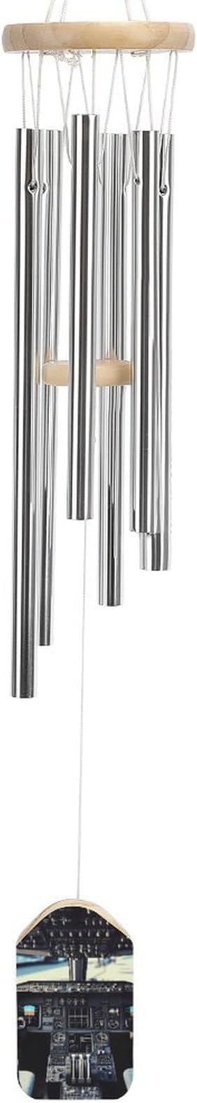 Wind Chimes for Outside,Airplane Cockpit Printed Cute Aluminium Windchimes Outdoors,Soothing Melodic Memorial Wind Chime for House Porch Patio Garden Balcony Decor