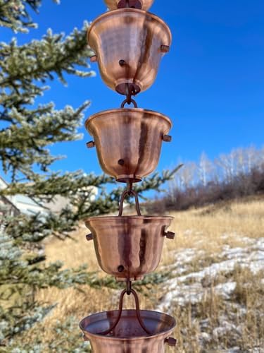 Nutshell Stores Bell Cups Rain Chain - Copper - 8 Feet
