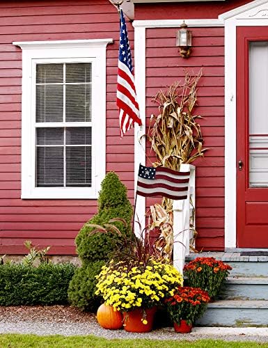 Patriotic Rustic Metal Yard Garden Stake, Small American Flag US Garden Flag 4th of July Decoration Stars and Stripes Design 7"x12"