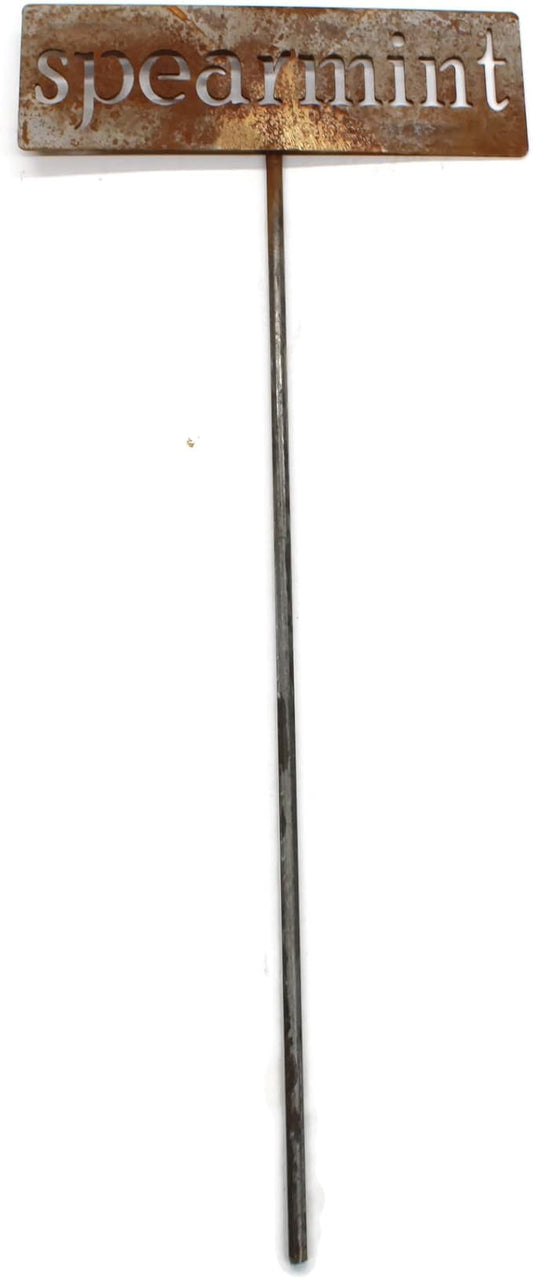 Classic Metal Garden Markers 19 Inches Tall (spearmint, Naturally Rusted)