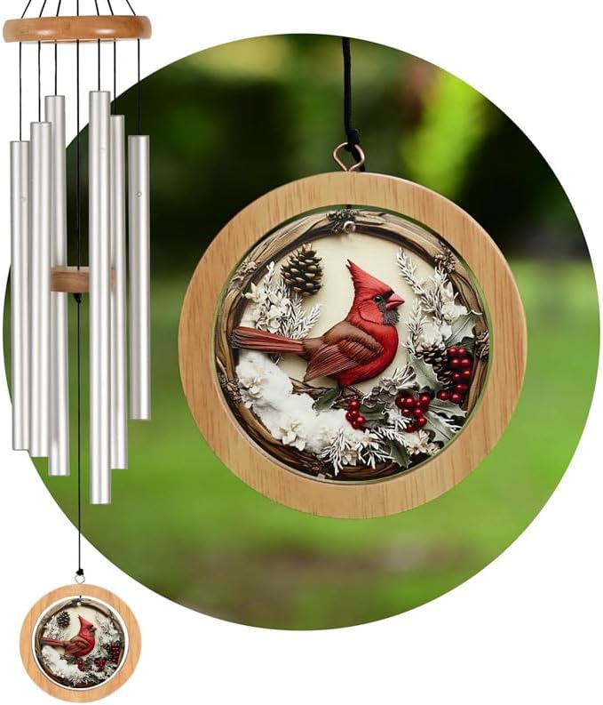 Butterfly Wind Chimes, AVEKI 27.5''H Iron Stained Glass Butterfly Wind Chimes Gifts for Mom Outdoor/Indoor Wind Chimes for Home, Garden, Window, Yard, Patio, Lawn Decoration (Hummingbird-c)
