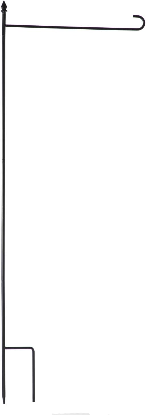 Evergreen Flag Shipping Friendly Black Iron 4-Piece Garden Flag Stand - 16" W x 44" H