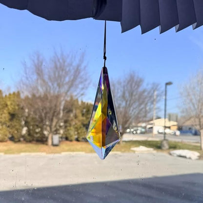 6PCS Crystal Sun Catcher Prisms, AB Colored Suncatcher Crystals Outdoor Indoor Window Hanging Christmas Ornaments Rainbow Maker Prisms for Home Garden Decor