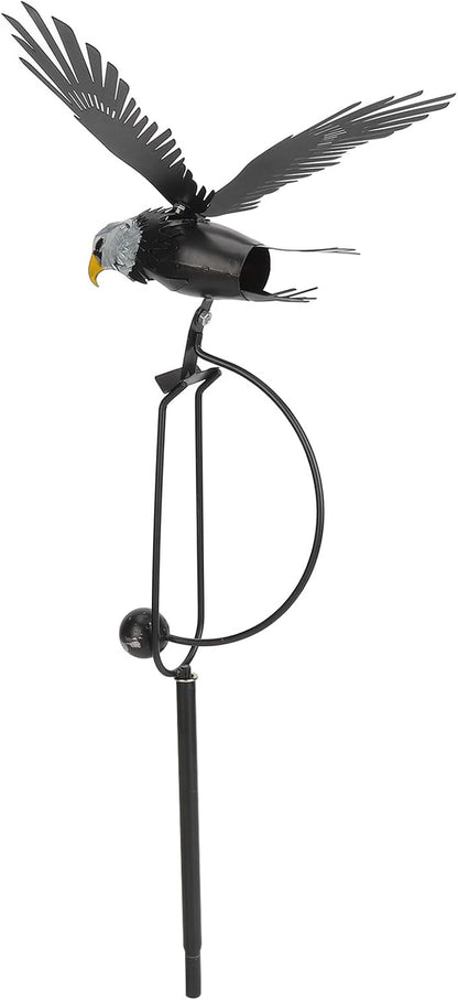 Eagle Decor Stake, Iron Metal Art Eagle Statue, Black, Bird Statue, Outdoor, Wedding, Animal, Modern Style, 336g