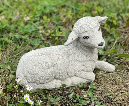 Generic Lamb Concrete Sheep Statue Garden Statuary Stone Lamb Sculpture Sheep Ornament Home and Garden Decoration