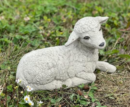 Generic Lamb Concrete Sheep Statue Garden Statuary Stone Lamb Sculpture Sheep Ornament Home and Garden Decoration