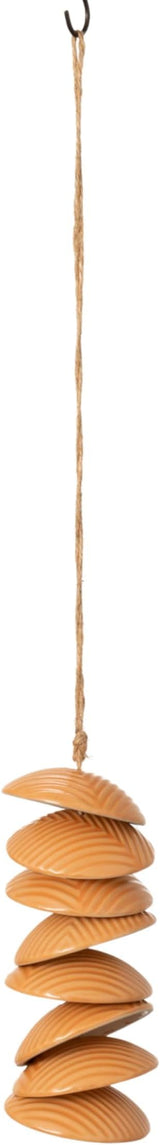 Woodstock Chimes Ceramic Disc Chime 26" Apricot Wind Chime for Outside, Ceramic Shell Design Chimes for Garden Porch, Patio Decor, Unique Gift CCAP