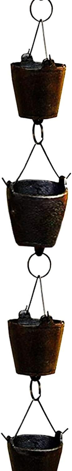 NACH js-RNC009 Bucket Cast Iron Rain Chain, 96"