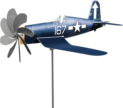 Airplane Wind Spinner, Airplane Weather Vane for The Yard Garden Wind Sculpture Windmill Aircraft Pinwheel Metal Handmade A-irplane W-eathervanes Windmill Outdoor Courtyard Decor Garden Pinwheels