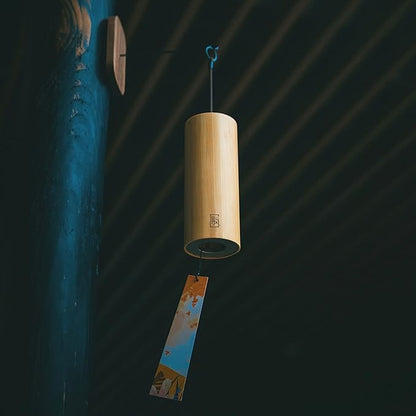 LingTing Bamboo Wind Chimes for Sound Healing, Meditation, Relaxing Emotions,Chord Wind Chimes Hand-Cranked Wind Chimes Unique Decor Gardening Gift for Outdoor Decoration(Dm-Rain), Yellow