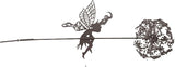 Flower Fairy Dancing with Dandelion, Fairy Garden Sculptures, Angel Metal Ornaments Gardens Art Sculpture, Stainless Steel Statue Garden Ornaments Art Decorations for Outdoor Yard Lawn Patio (G_flat)