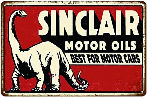 Pack of 5 pcs Retro Vintage Tin Signs, Gas Oil Car Metal Posters for Garage Man Cave Bar, 8x12 inch/20x30cm