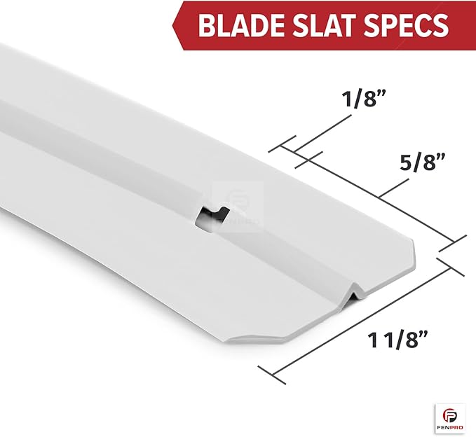 Chain-Link Fence Blade Slats with Bottom Lock (6-ft, White)