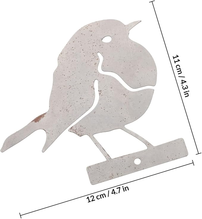 Abaodam Garden Decor Iron Ornament Outdoor Landscaping Ornament Rustic Bird Art