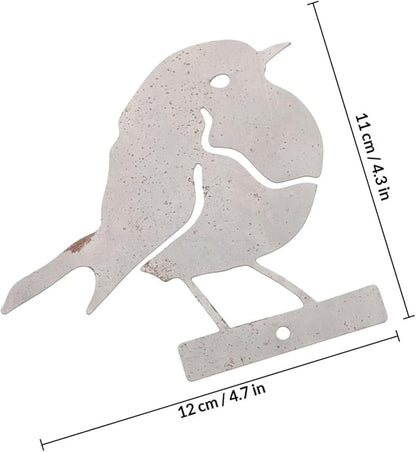Abaodam Garden Decor Iron Ornament Outdoor Landscaping Ornament Rustic Bird Art