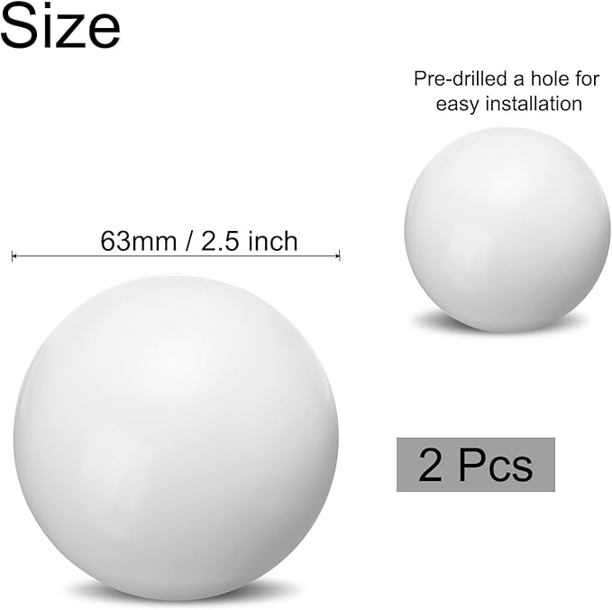 uxcell 2 Pcs Gazing Globe Decor Ball 2.5 Inch 63mm Reflective Garden Sphere Hollow Ball, Seamless Stainless Steel Gazing Ball, Smooth Mirror Globe for Garden Home Decor, Bright White