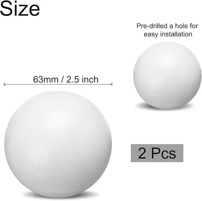 uxcell 2 Pcs Gazing Globe Decor Ball 2.5 Inch 63mm Reflective Garden Sphere Hollow Ball, Seamless Stainless Steel Gazing Ball, Smooth Mirror Globe for Garden Home Decor, Bright White