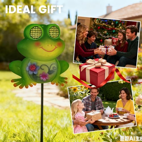 Solar Frog Pathway Lights - LED Blinking Eyes, IP65 Waterproof