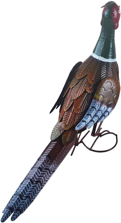 Pheasant Statue Metal Chicken Sculpture Garden Decoration Metal Yard Art for Patio Lawn Backyard Outdoor Decoration
