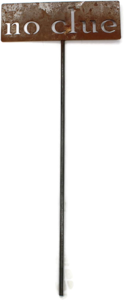 Classic Metal Garden Markers 19 Inches Tall (no clue, Naturally Rusted)