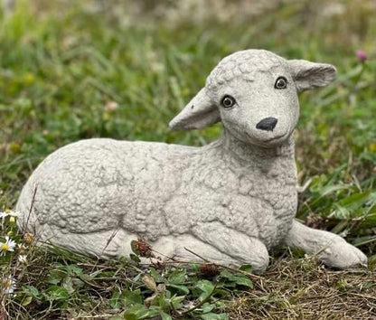 Generic Lamb Concrete Sheep Statue Garden Statuary Stone Lamb Sculpture Sheep Ornament Home and Garden Decoration