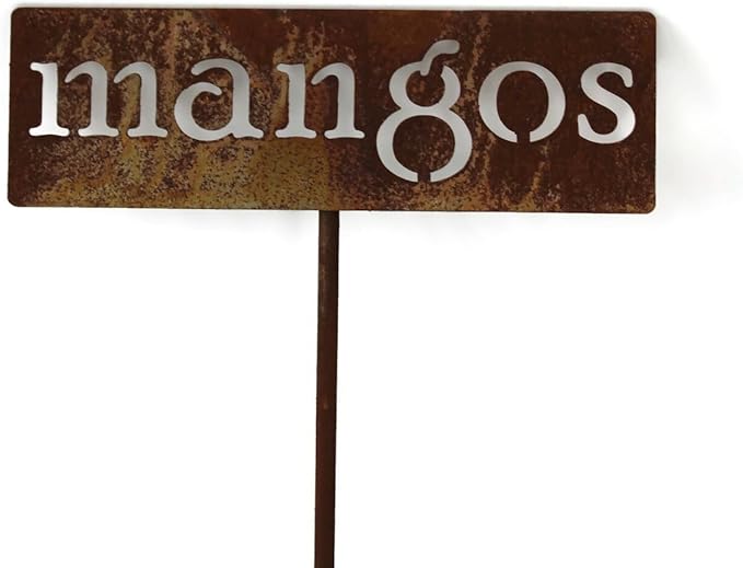 Classic Metal Garden Markers 19 Inches Tall (mangos, Naturally Rusted)