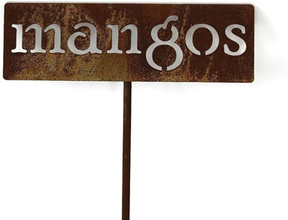 Classic Metal Garden Markers 19 Inches Tall (mangos, Naturally Rusted)