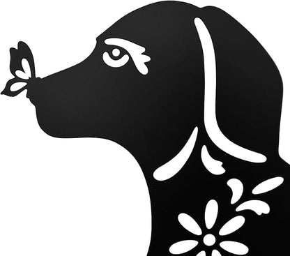 MrMrKura Metal Dog Stakes Garden Decor Stakes Black Dog Silhouette Statue for Outside Metal Dog Decorative Ornaments for Outdoor Garden Home Patio Yard Decor (1 Dog)