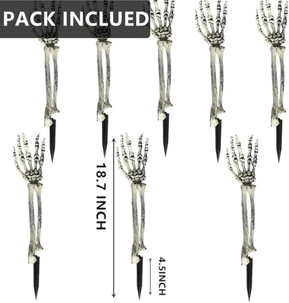 AISENO 8PC Realistic Skeleton Arm Stakes Halloween Decorations for Lawn Stakes Garden Groundbreaker Halloween Skeleton Decoration