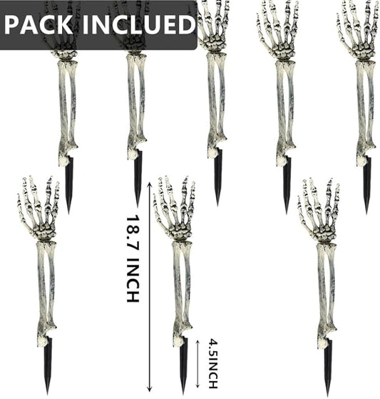 AISENO 8PC Realistic Skeleton Arm Stakes Halloween Decorations for Lawn Stakes Garden Groundbreaker Halloween Skeleton Decoration