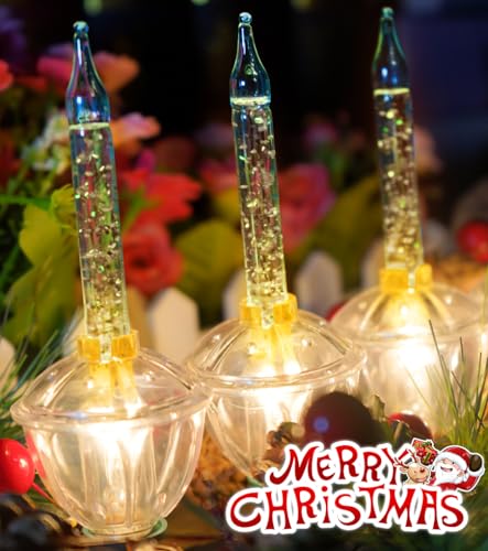Christmas Bubble String Lights - Silver Glitter, 9FT, 10 Bulbs C7/E12