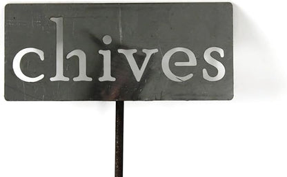 Classic Metal Garden Markers 19 Inches Tall (chives, Raw, Unfinished Steel (will rust with time))